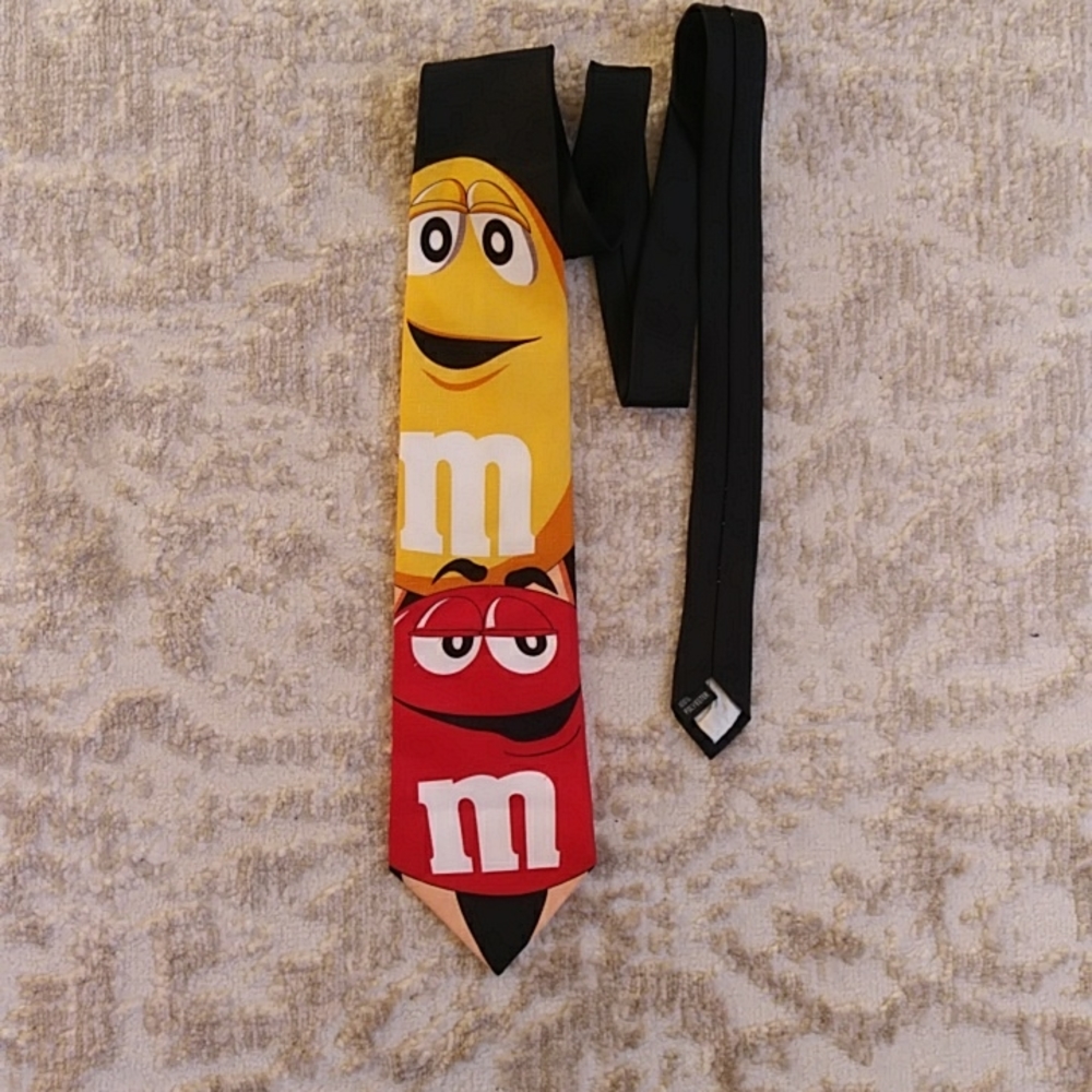 M & M's Brand Candy Tie Black Red Yellow White